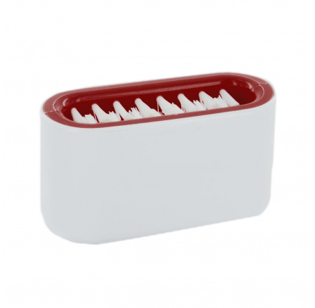 Vörös színű evőeszköz tisztító kefe tapadókoronggal