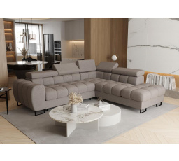 NAROŻNIK ROZKŁADANY ASPEN 260x225 CM - prawa , Odcienie szarości