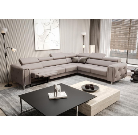 NAROŻNIK Z FUNKCJĄ RELAX ORION I 325x255 CM - prawa , Odcienie beżu