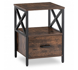 Szafka Nocna LOGAN 40 cm Dąb Rustykalny/Czarny