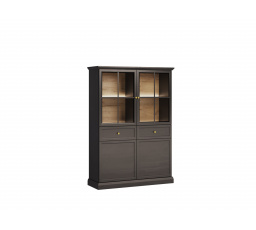 LUCCA W4D2S vitrin, fekete LED világítással