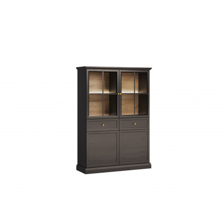 LUCCA W4D2S vitrin, fekete LED világítással