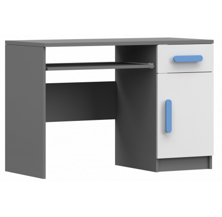 SMYK II - 08 íróasztal, Szürke/Fehér/Kék