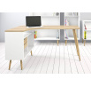 Rohový psací stůl RETRO 450, Bílá/Dub