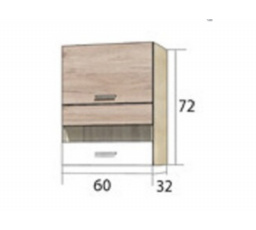 Kuchyňská horní skříňka - ECONO 40G, Dub sonoma/San Remo/Bílá