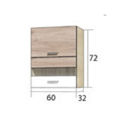 Kuchyňská horní skříňka - ECONO 40G, Dub sonoma/San Remo/Bílá