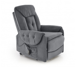 Elektromosan állítható HORTON fotel, Szürke Mat Velvet Mavel 14