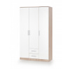 LIMA S-3 ruhásszekrény, sonoma tölgy/fehér