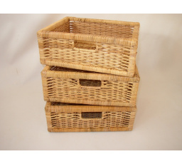 Zásuvka ratanová medová  set 3 kusy