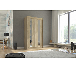 Tolóajtós szekrény tükörrel BALTON 120 Sonoma+Sonoma