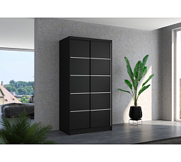 Tolóajtós szekrény RIVA 100 Fekete+Fekete