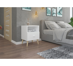 Éjjeliszekrény fiókkal LOGAN White