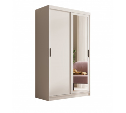 Tolóajtós és tükrös szekrény Hailey 120 Fehér+Fehér