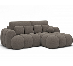 Covelion sarokkanapé ágy tárolóval, barna bouclé, jobb oldali Royal 20 193x60 Jobb 1