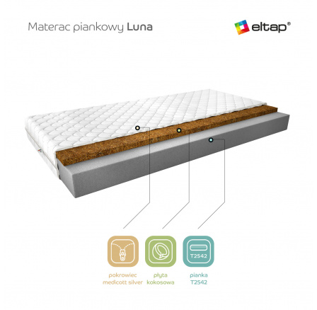 Materac Piankowy Luna 160x200 Medicott Silver Medicott Silver