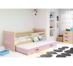 RICO PODWÓJNE RAMA SOSNA WYPEŁNIENIA RÓŻOWY SZUFLADA RÓŻOWY BEZ MATERACY 80 X 190 KPL