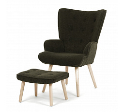 Relaxációs fotel, zöld, bouclé szövet, AK-319 GRN2