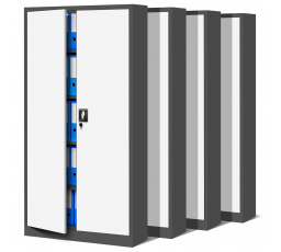 4 db JAN H irodai fém iratszekrény készlet, 900 x 1950 x 400 mm, antracit-fehér