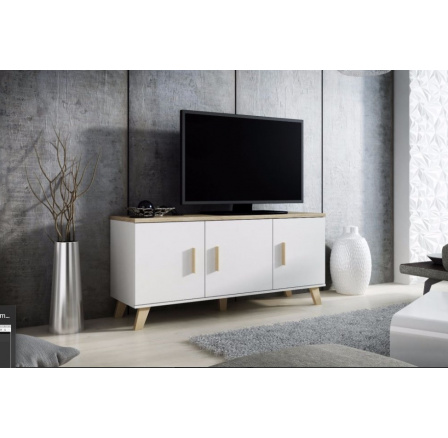 LOTTA 150 3D komód, Fehér/Sonoma tölgy