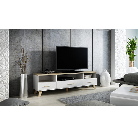 LOTTA 180 (3S3K) TV-állvány, fehér / sonoma tölgy LOTTA 180 (3S3K) TV-állvány, fehér / sonoma tölgy
