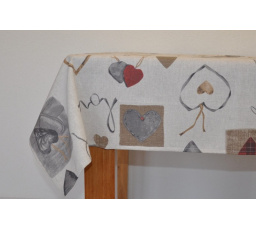 Ubrus 120x160 motiv srdce LOVE