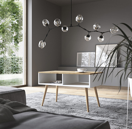 SANA dohányzóasztal 90x50 Fehér+Craft Arany