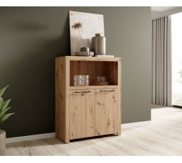 Kétszárnyú JANEZ komód Artisan+Fekete