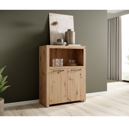 Kétszárnyú JANEZ komód Artisan+Fekete