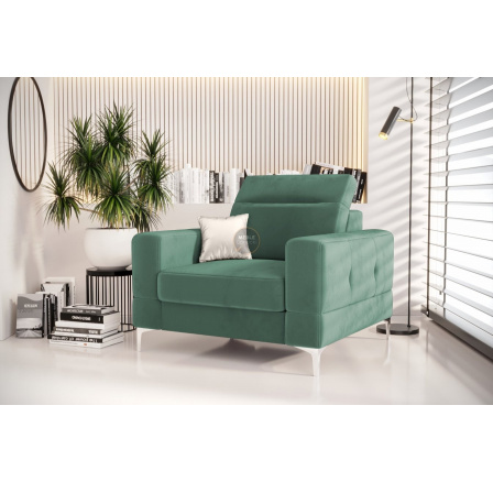 FOTEL TAPICEROWANY MALIBU 104 CM - Odcienie miętowego