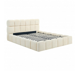 Łóżko 160x200 MURCJA z Pojemnikiem Kremowe Welurowe
