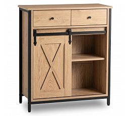 Komoda z Szufladami COLE 70 cm Dąb/Czarny