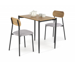 Étkezőgarnitúra NANDO, Természetes/Fekete/Szürke