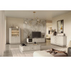 VESPER RTV 187 3D - cashmere mdf / cashmere / czarne uchwyty / cokół