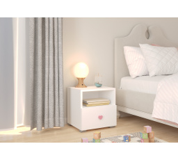 Éjjeliszekrény fiókkal EMI White Handle 3