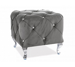 HESTIA K VELVET puff, szürke BLUVEL 14/ezüst