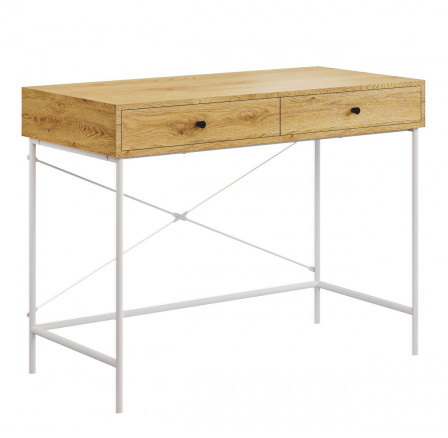 Íróasztal természetes tölgy/fehér keret B11-FX