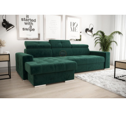 NAROŻNIK Z FUNKCJĄ SPANIA MARGO 160x250 - lewa , Odcienie zieleni