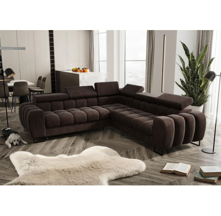 NAROŻNIK ROZKŁADANY ASPEN MAX 260x260 CM - prawa , Odcienie brązowego NAROŻNIK ROZKŁADANY ASPEN MAX 260x260 CM - prawa , Odcienie brązowego