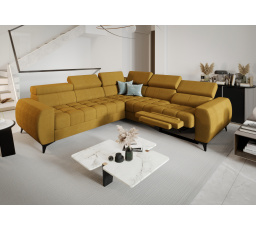 NAROŻNIK ROZKŁADANY PORTO II RELAX 255X258 CM - prawa , Odcienie żółte