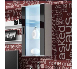 Závěsná vitrína SOHO S2, bílý/černý lesk