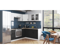 Rohová kuchyňská linka Romana bílá/grafit MAT