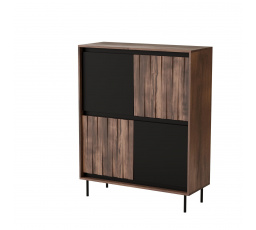 SWING KM-2 komód, Dió/Fekete