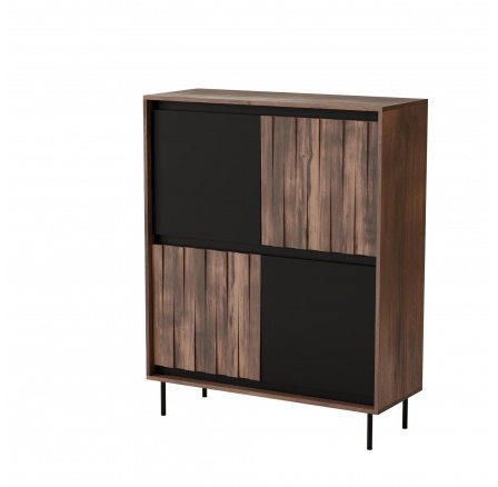 SWING KM-2 komód, Dió/Fekete