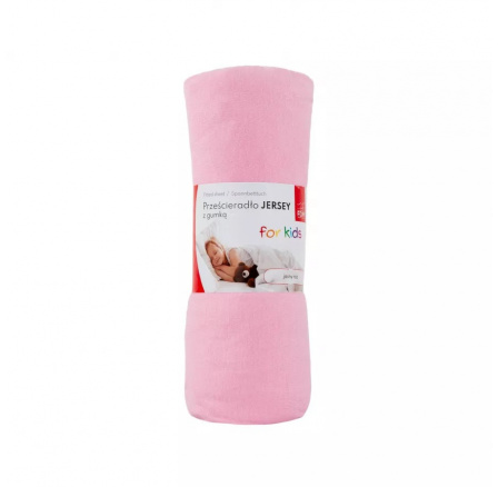 Prześcieradło dziecięce JERSEY różowe - 60 x 120