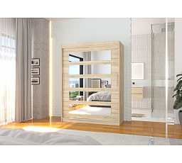 Tolóajtós szekrény tükörrel MURANI 150 Sonoma+Sonoma