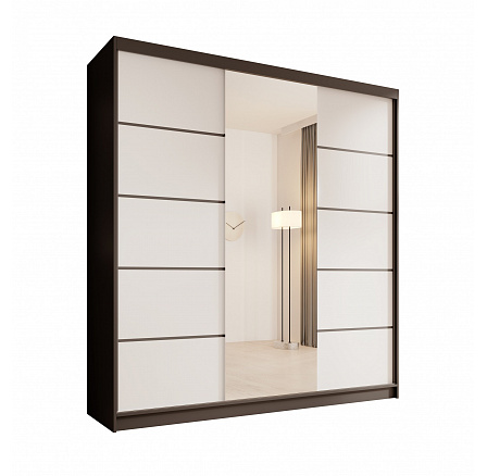 SONIC 200 ruhásszekrény, Fekete/Fehér