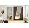 TEXAS 120 tolóajtós és tükrös ruhásszekrény Choco+Choco