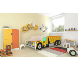 Ágy matraccal CONSTRUCTION CAR 140x70