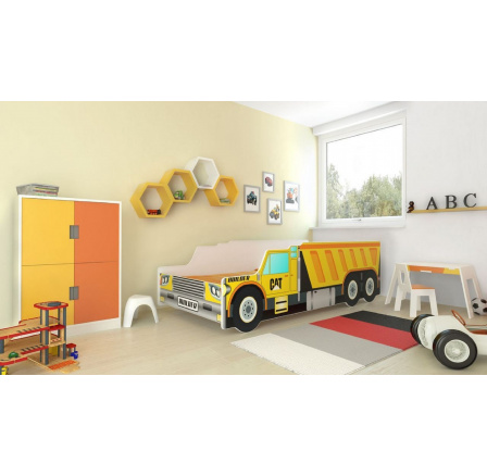 Ágy matraccal CONSTRUCTION CAR 140x70