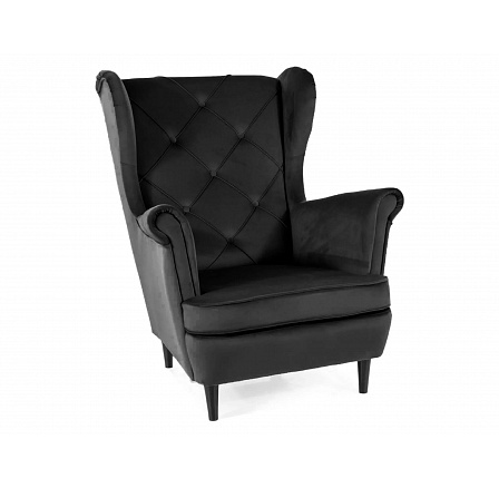 LADY Velvet fotel, fekete Bluvel 19/wenge